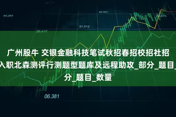 广州股牛 交银金融科技笔试秋招春招校招社招笔试入职北森测评行测题型题库及远程助攻_部分_题目_数量