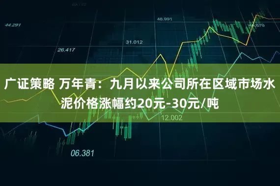 广证策略 万年青：九月以来公司所在区域市场水泥价格涨幅约20元-30元/吨